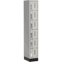 Concorde Heavy-Duty Lockers, 6 -tier, 12" x 18" x 76", Steel, Grey, Welded (Assembled) Cantin et fils