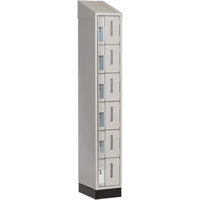 Concorde Heavy-Duty Lockers, 6 -tier, 12" x 18" x 82", Steel, Grey, Welded (Assembled) Cantin et fils