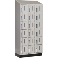 Concorde Heavy-Duty Lockers, 6 -tier, Bank of 3, 36" x 18" x 82", Steel, Grey, Welded (Assembled) Cantin et fils