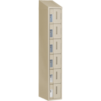 Concorde Heavy-Duty Lockers, 6 -tier, 12" x 18" x 78", Steel, Beige, Welded (Assembled) Cantin et fils