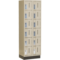 Concorde Heavy-Duty Lockers, 6 -tier, Bank of 2, 24" x 18" x 76", Steel, Beige, Welded (Assembled) Cantin et fils