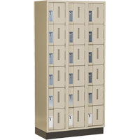Concorde Heavy-Duty Lockers, 6 -tier, Bank of 3, 36" x 18" x 76", Steel, Beige, Welded (Assembled) Cantin et fils
