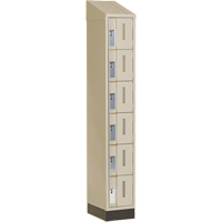 Concorde Heavy-Duty Lockers, 6 -tier, 12" x 18" x 82", Steel, Beige, Welded (Assembled) Cantin et fils