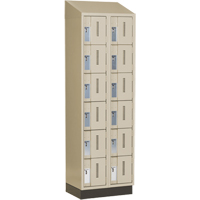 Concorde Heavy-Duty Lockers, 6 -tier, Bank of 2, 24" x 18" x 82", Steel, Beige, Welded (Assembled) Cantin et fils