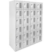 Petits casiers Clean Line, 6 niveaux, Bloc de 4, 18" x 72" x 12", Acier Cantin et fils