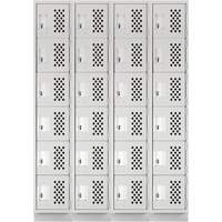 Casiers &eacute;conomiques perfor&eacute;s et assembl&eacute;s Clean Line, 6 niveaux, Bloc de 4, 18" x 72" x 12", Acier Cantin et fils