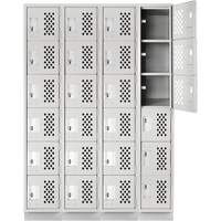 Casiers &eacute;conomiques perfor&eacute;s et assembl&eacute;s Clean Line, 6 niveaux, Bloc de 4, 18" x 72" x 12", Acier Cantin et fils