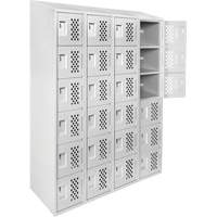 Casiers &eacute;conomiques perfor&eacute;s et assembl&eacute;s Clean Line, 6 niveaux, Bloc de 4, 18" x 72" x 12", Acier Cantin et fils