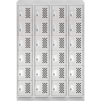 Casiers &eacute;conomiques perfor&eacute;s et assembl&eacute;s Clean Line, 6 niveaux, Bloc de 4, 18" x 72" x 12", Acier Cantin et fils