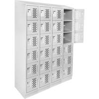 Casiers &eacute;conomiques perfor&eacute;s et assembl&eacute;s Clean Line, 6 niveaux, Bloc de 4, 18" x 72" x 12", Acier Cantin et fils