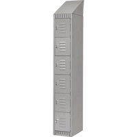 Lockers, 6 -tier, 12" x 18" x 82", Steel, Grey, Knocked Down Cantin et fils