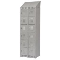 Lockers, 6 -tier, Bank of 2, 24" x 18" x 82", Steel, Grey, Knocked Down Cantin et fils