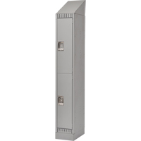 Assembled Lockers, 2 -tier, 12" x 18" x 72", Steel, Grey, Rivet (Assembled) Cantin et fils