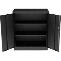 Armoire standard &agrave; hauteur de comptoir, Acier, 2 Tablettes, 42" h x 36" la x 18" P, Noir Cantin et fils