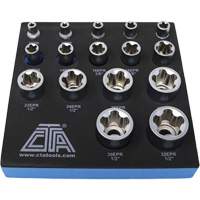 Jeu de douilles TORX EPR &agrave; 5 pans, 16 Morceaux, Prise de 1/4"/3/8"/1/2" Cantin et fils