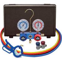 Jeu de manom&egrave;tres collecteurs pour automobile avec coupleurs manuels et robinet perce-canette lat&eacute;rale 3-in-1 Cantin et fils