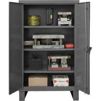 Extra Heavy-Duty Cabinet, Steel, 3 Shelves, 66" H x 60" W x 24" D, Grey Cantin et fils