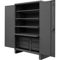 Extra Heavy-Duty Slide-Out Shelf Cabinet, Steel, 4 Shelves, 78" H x 48" W x 24" D, Grey Cantin et fils