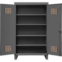 Heavy-Duty Outdoor Cabinet, Steel, 4 Shelves, 78" H x 48" W x 24" D, Grey Cantin et fils