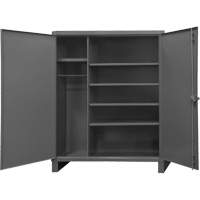 Extra Heavy-Duty Wardrobe Cabinet, Steel, 60" W x 24" D x 78" H, Grey Cantin et fils