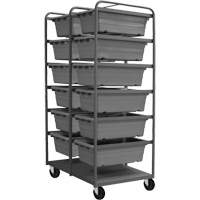 Mobile Tub Rack, Double-sided, 12 bins, 26" W x 36" D x 74" H Cantin et fils