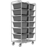 Mobile Tub Rack, Double-sided, 12 bins, 26" W x 36" D x 74" H Cantin et fils
