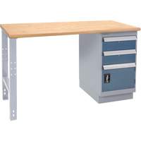 &eacute;tabli industriel, Porte a/combinaison de tiroirs, Cap 1000 lb, 72" la x 36" p, 34" h Cantin et fils
