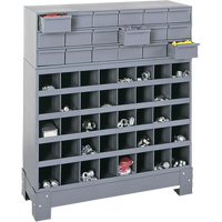 Modular Small Parts Storage Unit, Steel, 18 Drawers, 33-3/4" x 12-1/4" x 40-1/2", Grey Cantin et fils