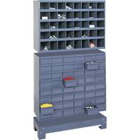 Modular Small Parts Storage Unit, Steel, 48 Drawers, 33-3/4" x 12-1/4" x 58-3/8", Grey Cantin et fils