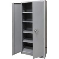 Armoire de rangement, Acier, 4 Tablettes, 66" h x 30" la x 15" P, Gris Cantin et fils