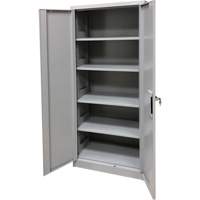 Armoire de rangement, Acier, 4 Tablettes, 66" h x 30" la x 15" P, Gris Cantin et fils