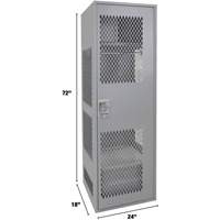 Casier pour &eacute;quipement avec porte, Acier, 24" la x 18" p x 72" h, Gris Cantin et fils