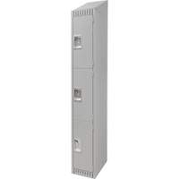 Lockers, 3 -tier, 12" x 18" x 82", Steel, Grey, Knocked Down Cantin et fils