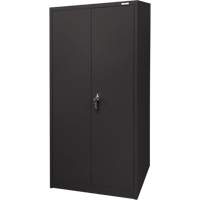 Armoire d'entreposage, Acier, 4 Tablettes, 66" h x 30" la x 15" P, Noir Cantin et fils