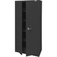 Armoire d'entreposage, Acier, 4 Tablettes, 66" h x 30" la x 15" P, Noir Cantin et fils