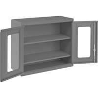 Armoire de rangement murale avec portes transparentes, 26-15/16" h x 29-7/8" la x 13-11/16" p, 2 tablettes, Acier, Gris Cantin et fils