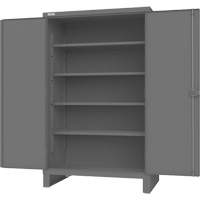 Armoire avec portes encastr&eacute;es en panneau perfor&eacute;, Acier, 4 Tablettes, 78" h x 48" la x 30" P, Gris Cantin et fils