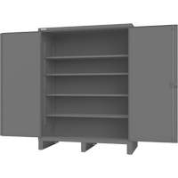 Armoire avec portes encastr&eacute;es, Acier, 4 Tablettes, 78" h x 60" la x 30" P, Gris Cantin et fils