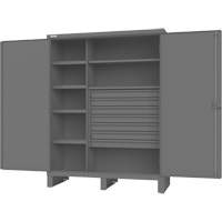 Wardrobe Cabinet with Standard Recessed Doors, Steel, 60" W x 24" D x 78" H, Grey Cantin et fils
