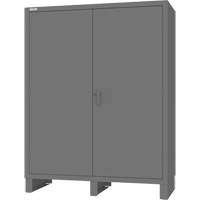 Wardrobe Cabinet with Standard Recessed Doors, Steel, 60" W x 24" D x 78" H, Grey Cantin et fils