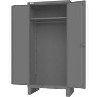 Armoire avec barre de suspension et portes encastr&eacute;es standards , Acier, 78" h x 36" la x 24" P, Gris Cantin et fils