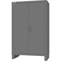 Armoire avec barre de suspension et portes encastr&eacute;es standards, Acier, 78" h x 48" la x 24" P, Gris Cantin et fils