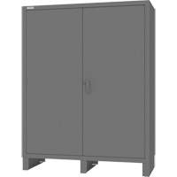 Armoire avec barre de suspension et portes encastr&eacute;es standards, Acier, 78" h x 60" la x 24" P, Gris Cantin et fils