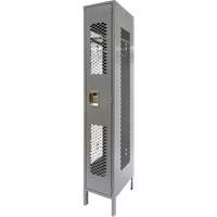 Vented Lockers, 12" x 18" x 78", Steel, Grey, Knocked Down, Perforated Cantin et fils
