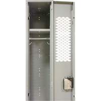 Casiers ventil&eacute;s, Bloc de 3, 36" x 18" x 88", Acier, Gris, D&eacute;mont&eacute;, Perfor&eacute; Cantin et fils