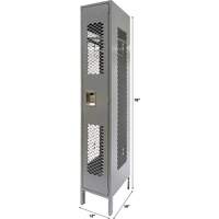 Vented Lockers, 12" x 18" x 78", Steel, Grey, Knocked Down, Perforated Cantin et fils