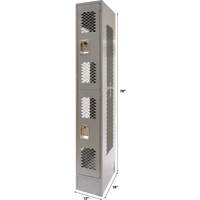 Casiers ventil&eacute;s, 2 niveaux, 12" x 18" x 78", Acier, Gris, D&eacute;mont&eacute;, Perfor&eacute; Cantin et fils