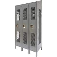 Casiers ventil&eacute;s, Bloc de 3, 36" x 18" x 88", Acier, Gris, D&eacute;mont&eacute;, Perfor&eacute; Cantin et fils