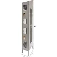 Casiers ventil&eacute;s, 2 niveaux, 12" x 18" x 88", Acier, Gris, D&eacute;mont&eacute;, Perfor&eacute; Cantin et fils