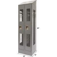 Casiers ventil&eacute;s, Bloc de 2, 24" x 18" x 88", Acier, Gris, D&eacute;mont&eacute;, Perfor&eacute; Cantin et fils